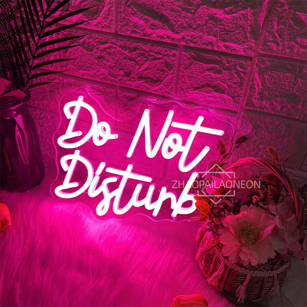 Do Not Disturb Neon Led Signs Wall Hanging Home Bedroom Decoration LED Neon Lights USB Bookstore Cafe Decor Business Signs