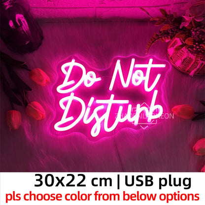 Do Not Disturb Neon Led Signs Wall Hanging Home Bedroom Decoration LED Neon Lights USB Bookstore Cafe Decor Business Signs