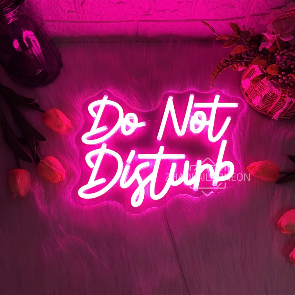 Do Not Disturb Neon Led Signs Wall Hanging Home Bedroom Decoration LED Neon Lights USB Bookstore Cafe Decor Business Signs