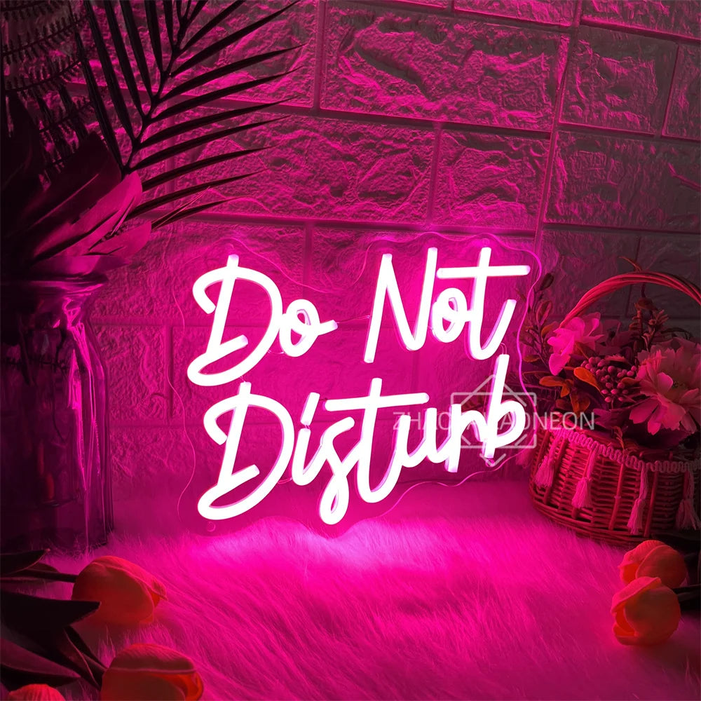 Do Not Disturb Neon Led Signs Wall Hanging Home Bedroom Decoration LED Neon Lights USB Bookstore Cafe Decor Business Signs
