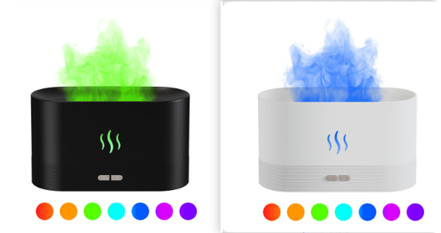 Aroma Diffuser with Flame Light Mist Humidifier Aromatherapy Diffuser with Waterless Auto-Off Protection for Spa Home Yoga Office